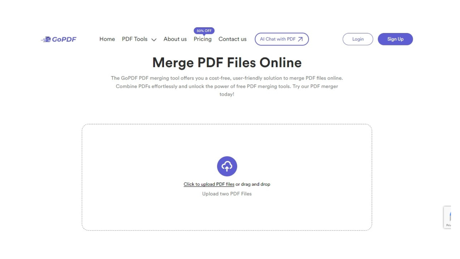 upload or drag and drop to merge pdf file